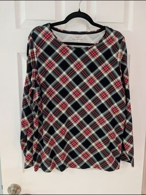 Talbots The Talbots Tee Tartan Plaid Long Sleeve Top in Size 1X